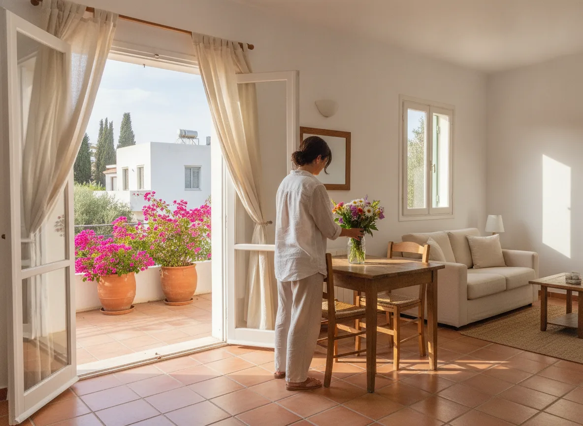 Lovely Ap Paphos apartment host preparing a welcoming one-bedroom stay