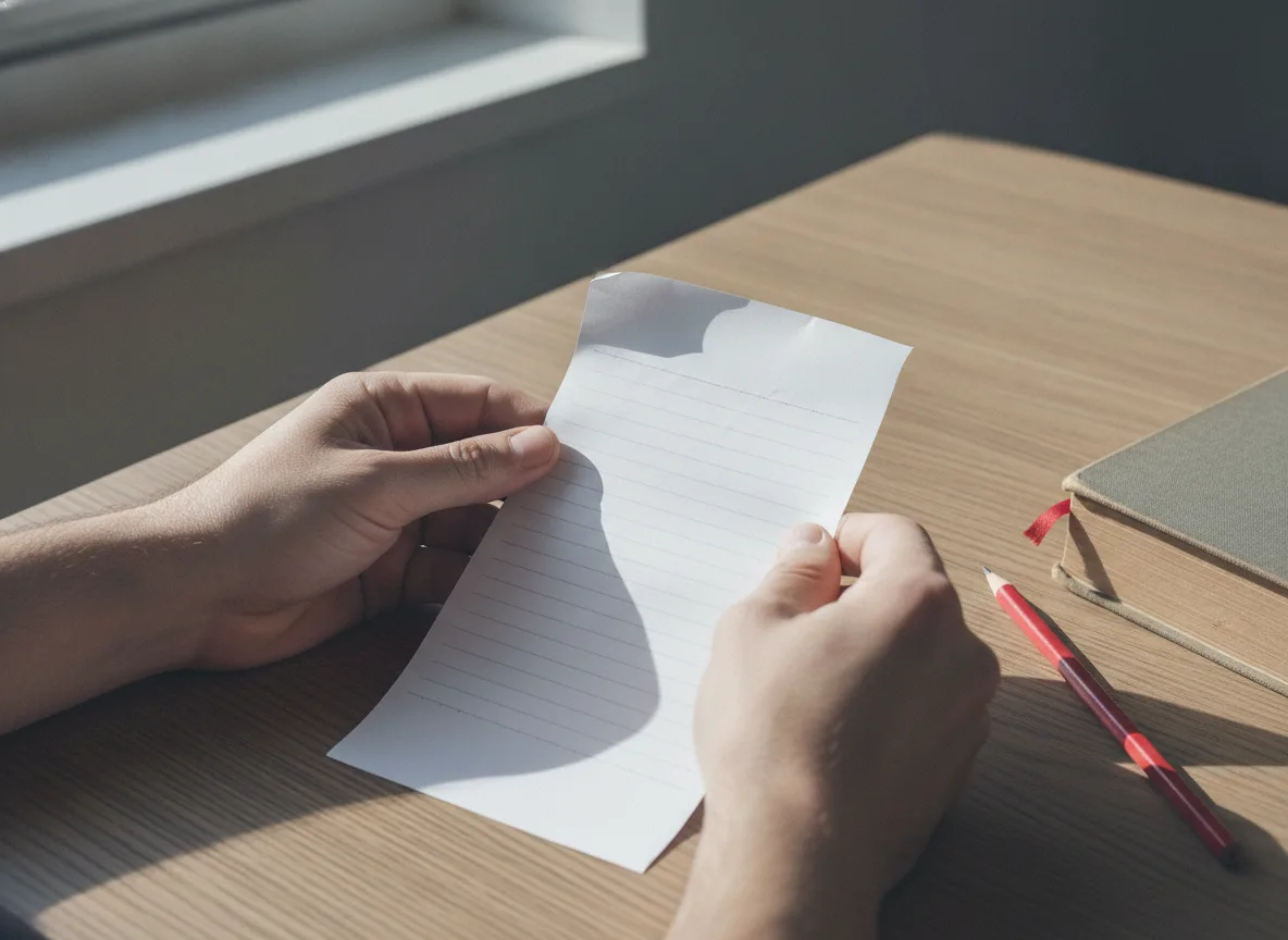 Hands reviewing a printed checklist beside a reference book